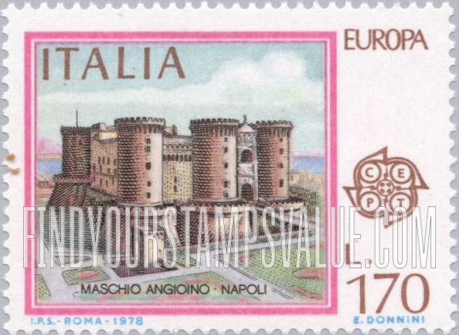 FindYourStampsValue: Europa: Castel Nuovo, Angevin Fortifications, Naples