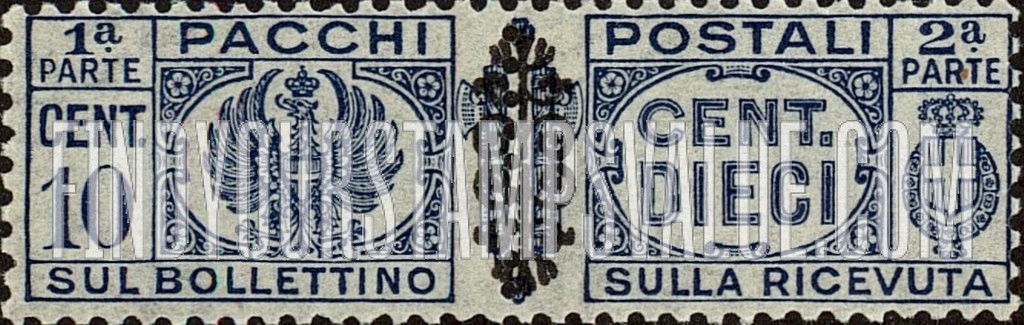 FindYourStampsValue: PARCEL POST - Pacchi Postali: Overprinted Between Halves in Black