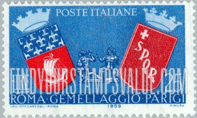 FindYourStampsValue: Arms of Paris and Rome