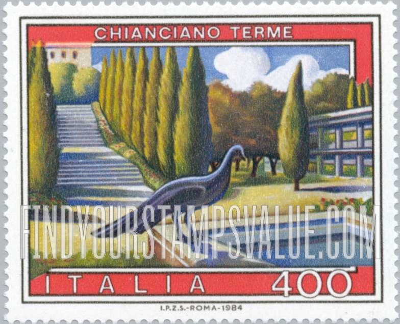 FindYourStampsValue: Tourist Type of 1974: Chianciano Terme baths