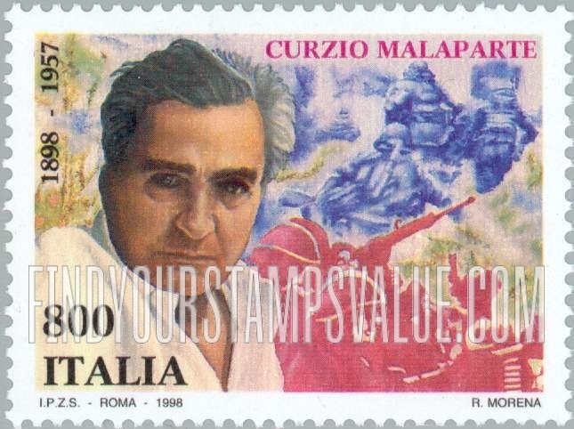 FindYourStampsValue: Famous Writers: Curzio Malaparte (Kurt Suckert) (1898-1957), journalist, writer