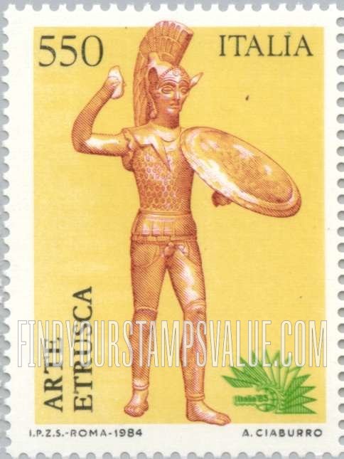 FindYourStampsValue: Italia β85: Etruscan bronze statue