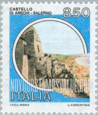 FindYourStampsValue: Castle Type of 1980: Arechi, Salerno