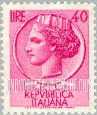 FindYourStampsValue: “Italia” after Syracusean Coin: Italia Type of 1953-54