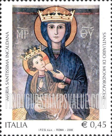 FindYourStampsValue: Madonna and Child Icon, Mondragone Basilica