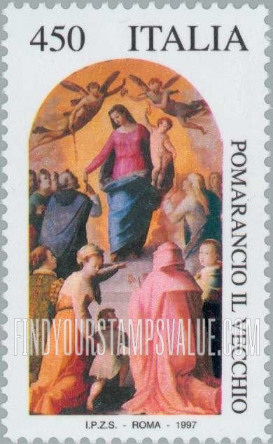 FindYourStampsValue: Madonna of the Rosary by Pomarancio il Vecchio (Niccolo Cercignani)(d. 1597)