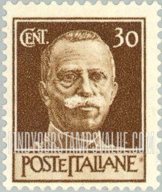 FindYourStampsValue: King Victor Emmanuel III: Types of 1929 Redrawn Fasces Removed