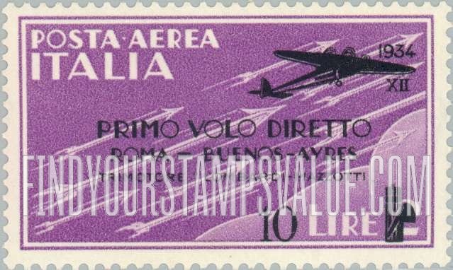 FindYourStampsValue: AIR POST - Arrows: Surcharged in Black