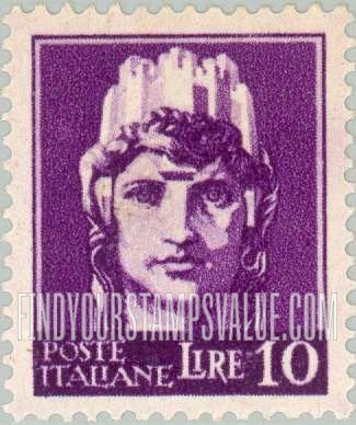 FindYourStampsValue: “Italia”: Types of 1929 Redrawn Fasces Removed
