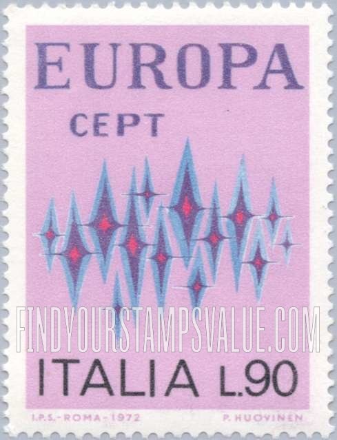 FindYourStampsValue: Europa Issue 1972: Common Design Type
