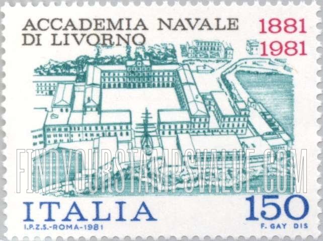 FindYourStampsValue: Naval Academy of Livorno Centenary: View