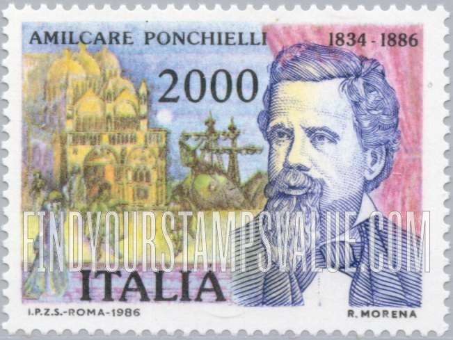FindYourStampsValue: Amilcare Ponchielli (1834-1886), Composer