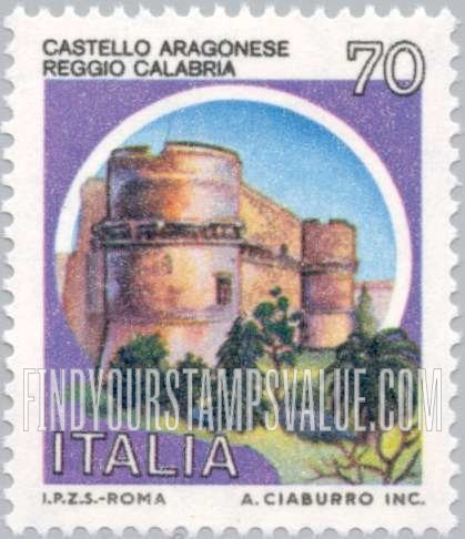 FindYourStampsValue: Castle Type of 1980: Aragonese, Reggio Calabria