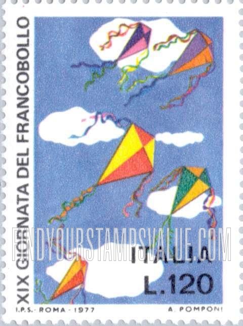 FindYourStampsValue: Children’s Drawings: Flying kites