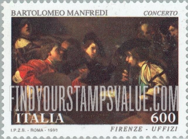 FindYourStampsValue: Museum Treasures: Concert, by Bartolomeo Manfredi