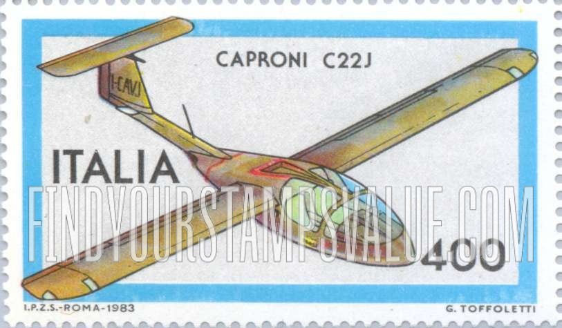 FindYourStampsValue: Aircraft Type of 1981: Caproni C22J glider