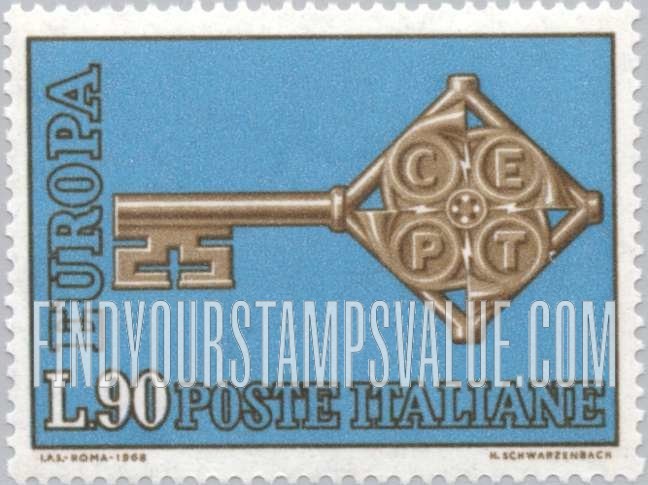 FindYourStampsValue: Europa Issue, 1968: Common Design Type