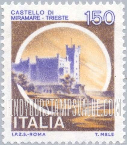 FindYourStampsValue: Castles: Miramare, Trieste