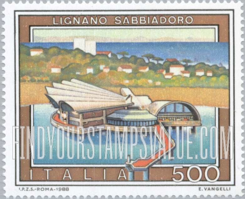 FindYourStampsValue: Tourist Type of 1974: Lignano Sabbiadoro