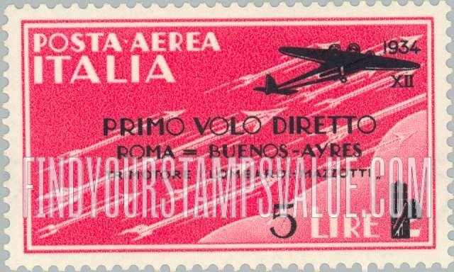 FindYourStampsValue: AIR POST - Arrows: Surcharged in Black