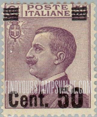 FindYourStampsValue: King Victor Emmanuel III: Surcharged
