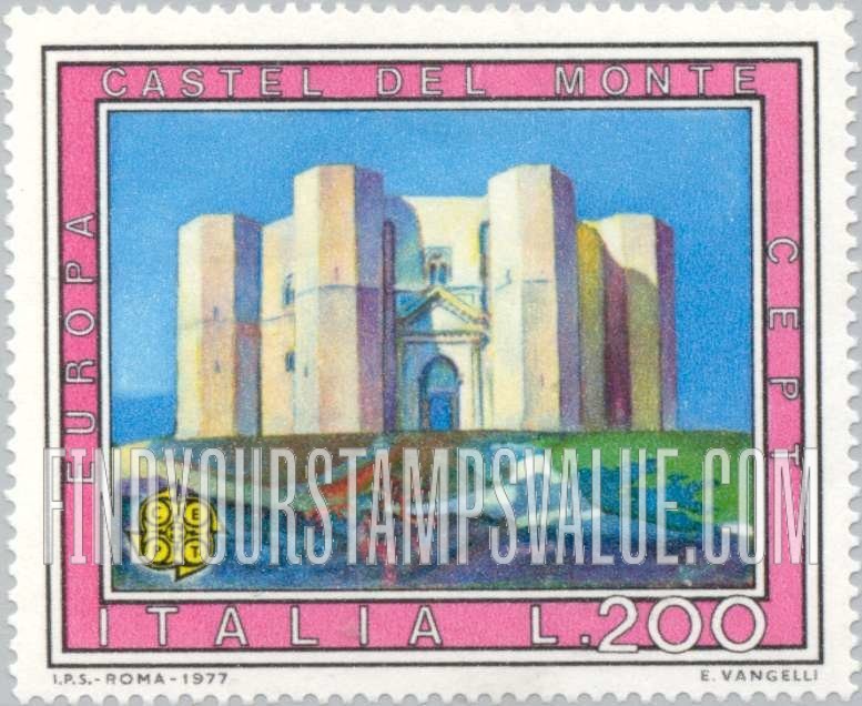 FindYourStampsValue: Tourist Type of 1974: Castle del Monte