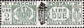 FindYourStampsValue: PARCEL POST - Pacchi Postali: Overprinted Between Halves in Black