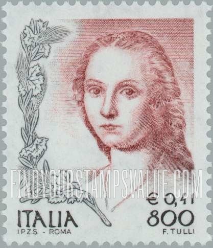 FindYourStampsValue: Denominated in Lira and Euros: “Lady with the Unicorn,” by Raphael