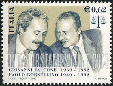 FindYourStampsValue: Giovanni Falcone (1939-92) and Paolo Borsellino (1940-92), Judges Assassinated by Mafia