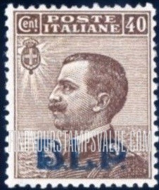 FindYourStampsValue: SEMI-POSTAL - King Victor Emmanuel III: Regular Issues of 1906-16 Overprinted in Blue or Red