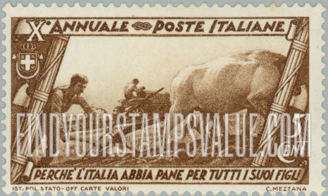 FindYourStampsValue: Plowing with Oxen and Tractor
