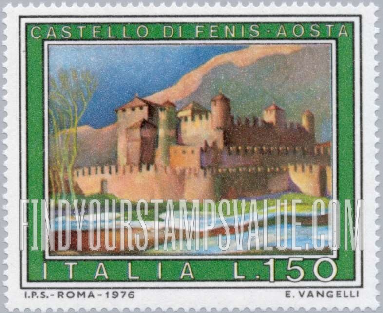 FindYourStampsValue: Tourist Type of 1974: Fenis Castle
