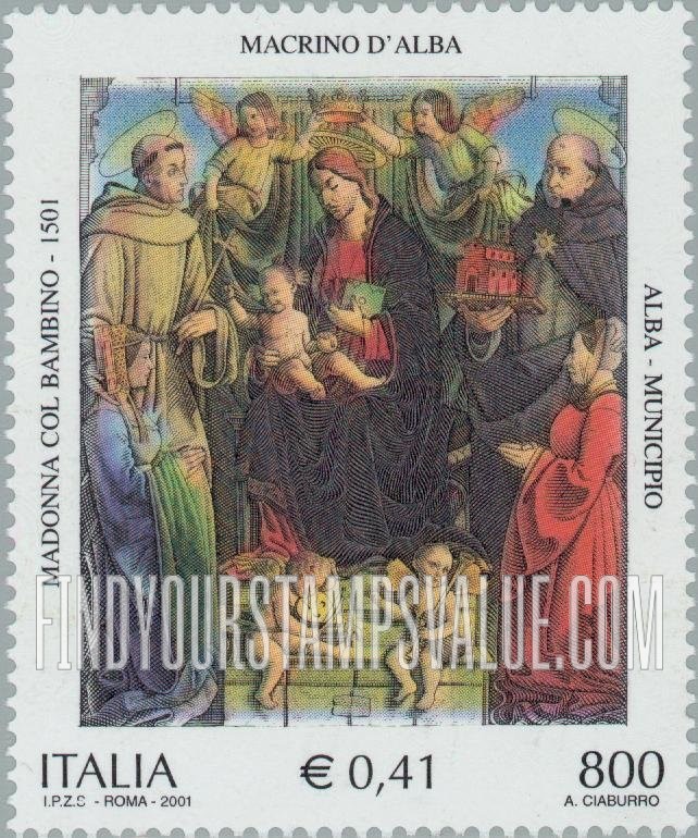 FindYourStampsValue: Madonna and Child, by Macrino d’Alba