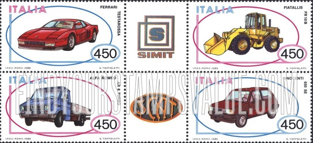 FindYourStampsValue: Italian Vehicle Type of 1984