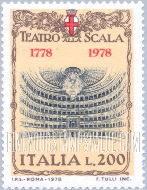 FindYourStampsValue: La Scala Opera House, Milan, Bicentennial: Auditorium