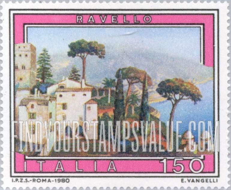 FindYourStampsValue: Tourist Type of 1974: Villa Rufolo Ravello