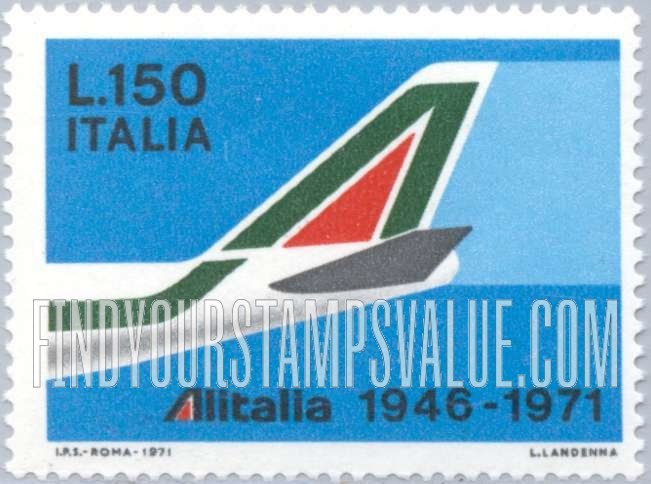 FindYourStampsValue: Tail of B747 in shape of “A.”