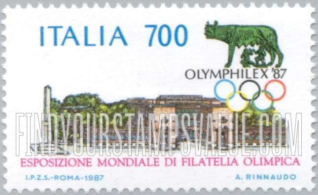 FindYourStampsValue: Events: OLYMPHILEX β87, International Olympic Committee Building, Foro Italico, Rome