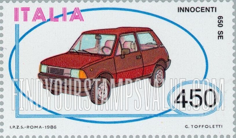 FindYourStampsValue: Italian Vehicle Type of 1984: Innocenti 650 SE