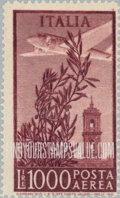 FindYourStampsValue: AIR POST - Plane over Capitol Bell Tower