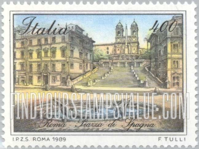 FindYourStampsValue: Piazza Type of 1987: Piazza Di Spagna, Rome