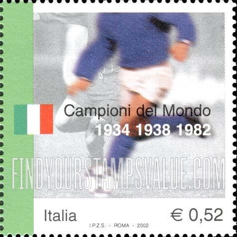 FindYourStampsValue: 2002 World Cup Soccer Championships, Japan and Korea: Soccer player, years of Italian championships