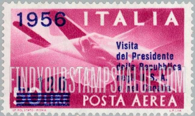 FindYourStampsValue: AIR POST - Plane and Clasped Hands: Surcharged in Ultramarine