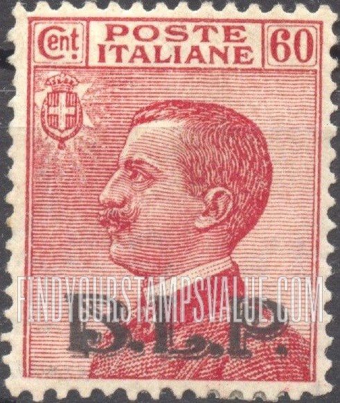 FindYourStampsValue: SEMI-POSTAL - King Victor Emmanuel III: Regular Issues of 1901-22 Overprinted in Red, Black, Blue, Brown or Orange