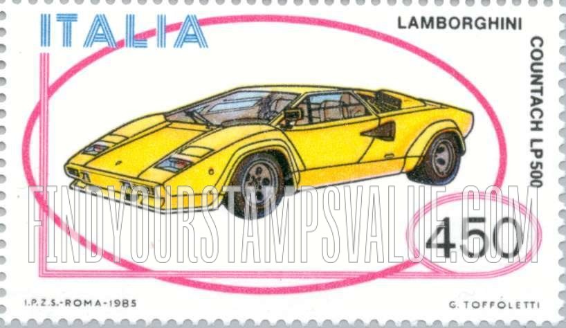 FindYourStampsValue: Italian Vehicle Type of 1984: Lamborghini