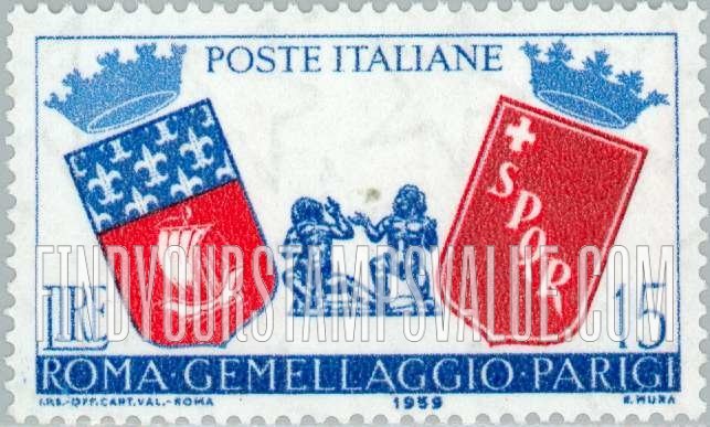 FindYourStampsValue: Arms of Paris and Rome