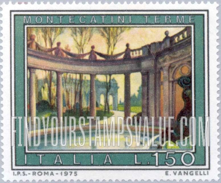 FindYourStampsValue: Tourist Type of 1974: Baths of Montecatini