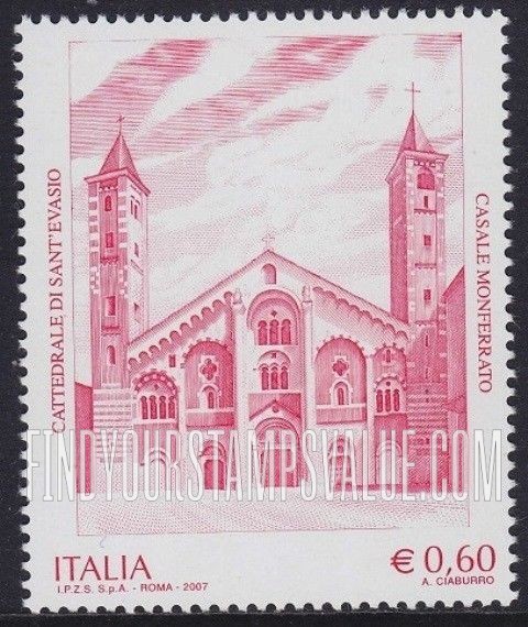 FindYourStampsValue: Cathedral of St. Evasius, Casale Monteferrato