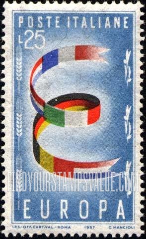 FindYourStampsValue: “United Europe”: Flags in Original Colors