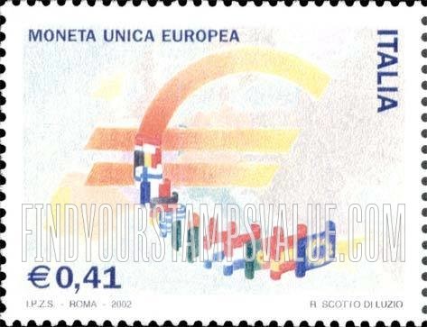 FindYourStampsValue: Introduction of the Euro: Euro symbol and flags